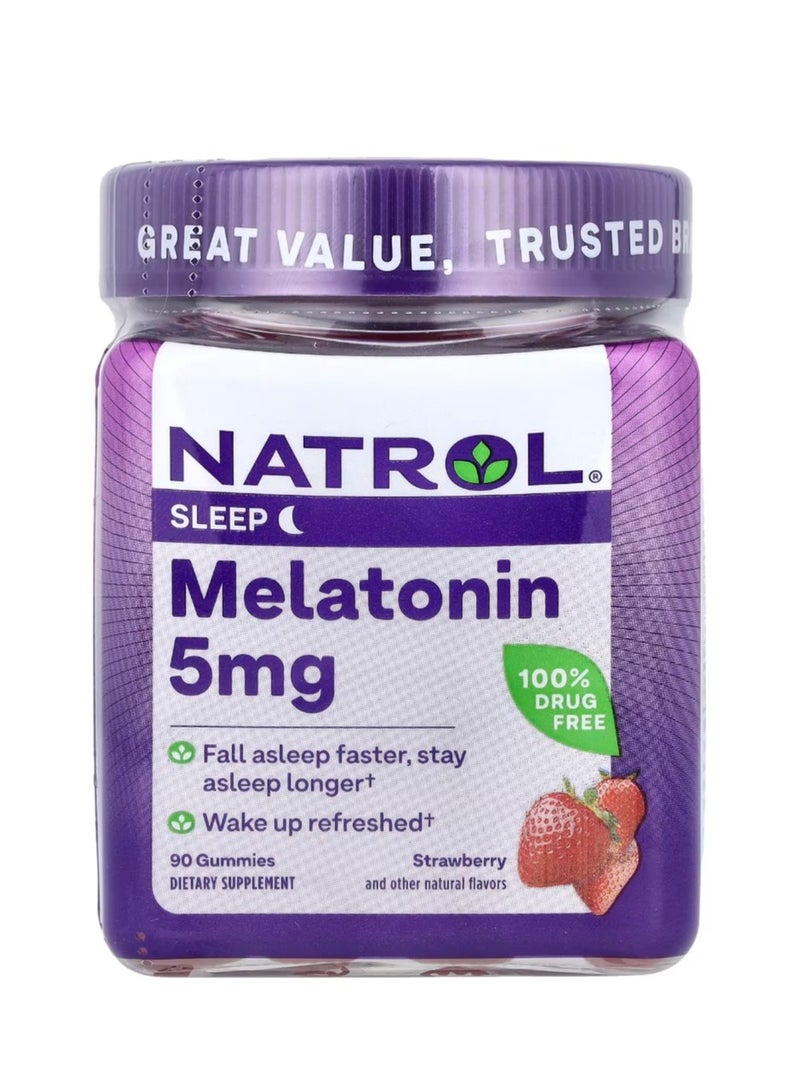Natrol Melatonin Sleep Strawberry Flavor 5 Mg 90 Gummies - Image 1